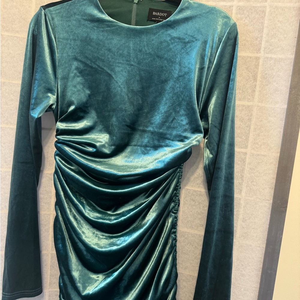 Bardot Deep Teal Velvet Dress